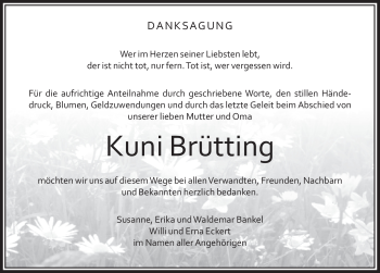 Traueranzeige von Kuni Brütting von Pegnitz-Zeitung